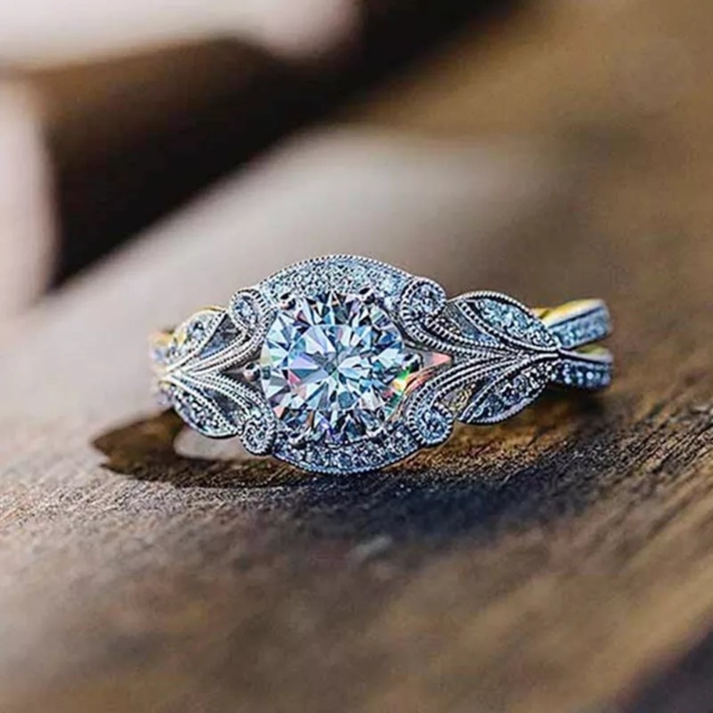 New Women’s 925 Silver Beautiful Flower Diamond Ring - Picture 5 of 6